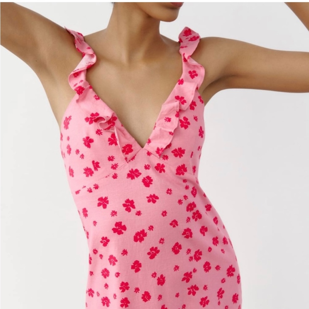 Zara Ruffled Printed Dress - Picture 3 of 8